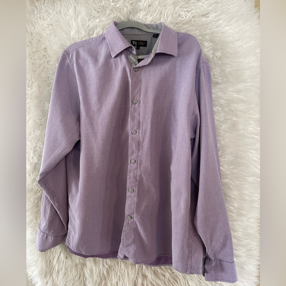 Hart Schaffner & Marx Men’s Long Sleeve Button Down Dress Shirt-Size XXL